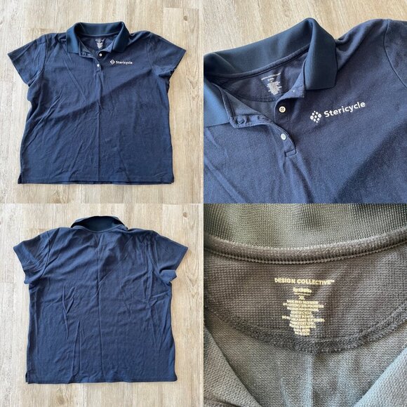 Unisex Bundle of 3 Cintas Blue Polos "Stericycle" - XL - Picture 3 of 4